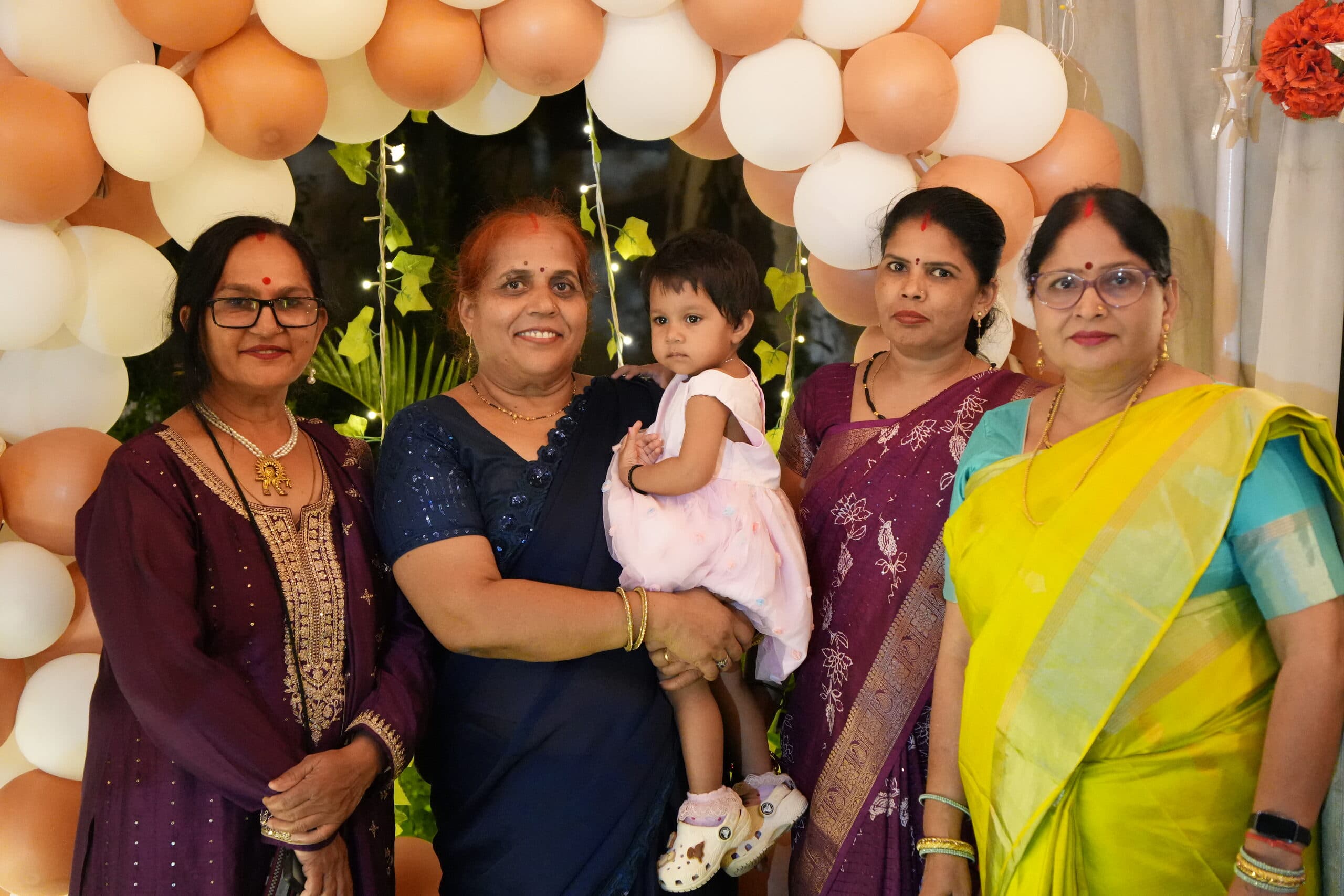 Three generations together at the celebration
